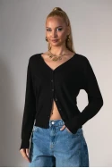 Πλεκτή ζακέτα μαύρο