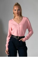 Πλεκτή ζακέτα ροζ