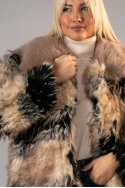 Γούνινο jacket με διαφορετικές αποχρώσεις μπεζ