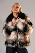 Γούνινο jacket με διαφορετικές αποχρώσεις μαύρο