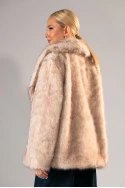 Γούνινο jacket με γιακά μπεζ