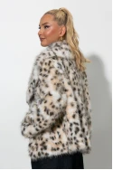 Γούνινο jacket με γιακά μπεζ Γούνινο jacket με γιακά μπεζ