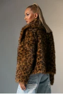 Γούνινο jacket με γιακά καφέ Γούνινο jacket με γιακά καφέ
