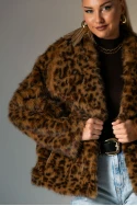Γούνινο jacket με γιακά καφέ Γούνινο jacket με γιακά καφέ