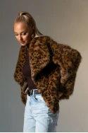 Γούνινο jacket με γιακά καφέ Γούνινο jacket με γιακά καφέ