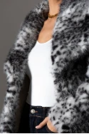 Γούνινο jacket με γιακά γκρι