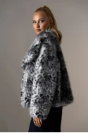 Γούνινο jacket με γιακά γκρι