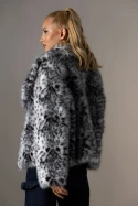 Γούνινο jacket με γιακά γκρι