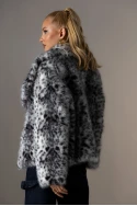 Γούνινο jacket με γιακά γκρι Γούνινο jacket με γιακά γκρι