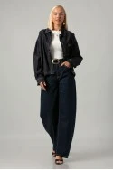 Jean jacket με διακοσμητικά κουμπιά στην τσέπη μπλε ντένιμ