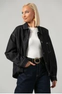 Jean jacket με διακοσμητικά κουμπιά στην τσέπη μπλε ντένιμ