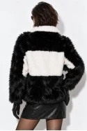 Γούνινο jacket με λουράκια μαύρο