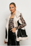 Οversized Sheepskin jacket αμάνικο δερματίνη μαύρο Οversized Sheepskin jacket αμάνικο δερματίνη μαύρο