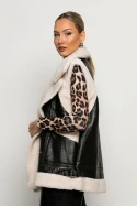 Οversized Sheepskin jacket αμάνικο δερματίνη μαύρο Οversized Sheepskin jacket αμάνικο δερματίνη μαύρο