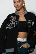 Fly oversized jacket με στάμπα houston μαύρο