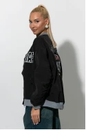 Fly oversized jacket με στάμπα houston μαύρο