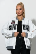 Fly oversized jacket με στάμπα houston λευκό