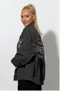Fly oversized jacket με στάμπα houston γκρι