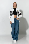 Fly jacket με στάμπα heart λευκό
