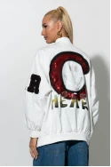 Fly jacket με στάμπα heart λευκό