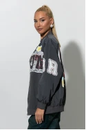 Fly jacket με στάμπα heart ανθρακί