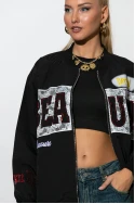 Fly jacket με στάμπα heart μαύρο