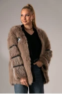 Γούνινο jacket κρόσια απο στρας στο μανίκι πούρο
