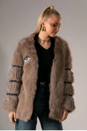 Γούνινο jacket κρόσια απο στρας στο μανίκι πούρο