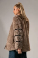Γούνινο jacket κρόσια απο στρας στο μανίκι πούρο