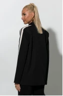 Κολλεγιακό blazer με ρίγες στο πλάι μαύρο