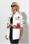 Bike jacket με paches λευκό Bike jacket με paches λευκό