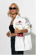 Bike jacket με paches λευκό Bike jacket με paches λευκό