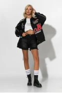 Bike jacket με paches μαύρο