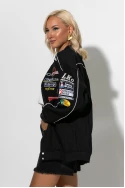 Bike jacket με paches μαύρο