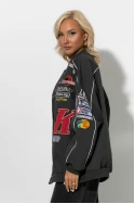 Bike jacket με paches ανθρακί Bike jacket με paches ανθρακί