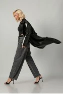 Leather καπαρτίνα με ρίγες μαύρο