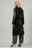 Leather καπαρτίνα με ρίγες μαύρο
