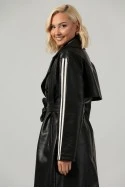 Leather καπαρτίνα με ρίγες μαύρο