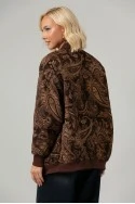 Jacket κεντητό με print λαχούρι καφέ
