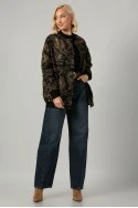 Jacket κεντητό με print λαχούρι μαύρο