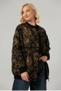 Jacket κεντητό με print λαχούρι μαύρο