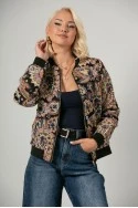Jacket bomber κεντητό με χάντρες μαύρο