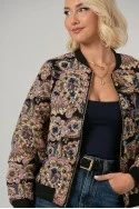 Jacket bomber κεντητό με χάντρες μαύρο
