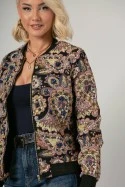 Jacket bomber κεντητό με χάντρες μαύρο