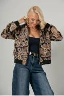 Jacket bomber κεντητό με χάντρες μαύρο