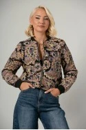 Jacket bomber κεντητό με χάντρες μαύρο