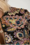 Jacket bomber κεντητό με χάντρες μαύρο