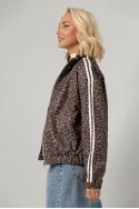 Jacket bomber λεοπάρ με ρίγες στο πλάι μπεζ