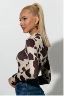 Kορμάκι cow print μπεζ