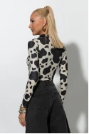Kορμάκι cow print μαύρο